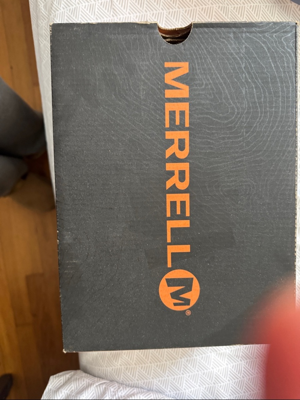 Merrell Navy and Gray Kids Trail Sneaker with Lime Details - Picture 2 of 3